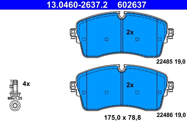 ATE 13046026372 - Тормозные колодки, дисковые, комплект parts5.com