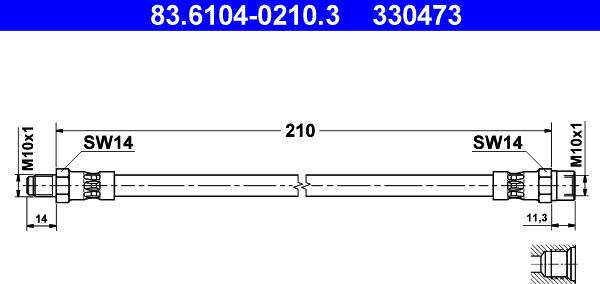 ATE 83.6104-0210.3 - Тормозной шланг parts5.com