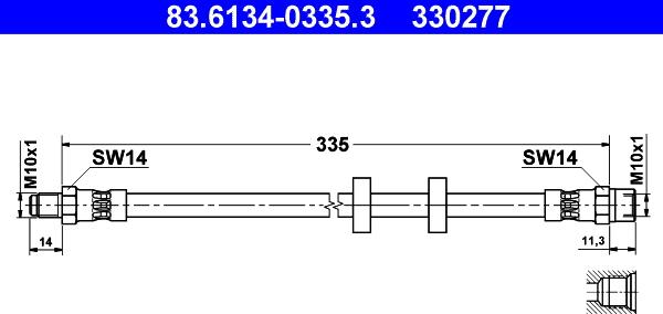 ATE 83.6134-0335.3 - Brake Hose parts5.com