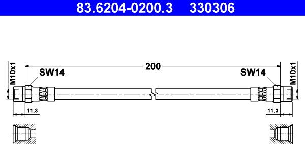 ATE 83.6204-0200.3 - Тормозной шланг parts5.com