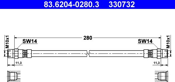 ATE 83.6204-0280.3 - Тормозной шланг parts5.com