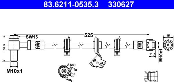 ATE 83.6211-0535.3 - Brake Hose parts5.com