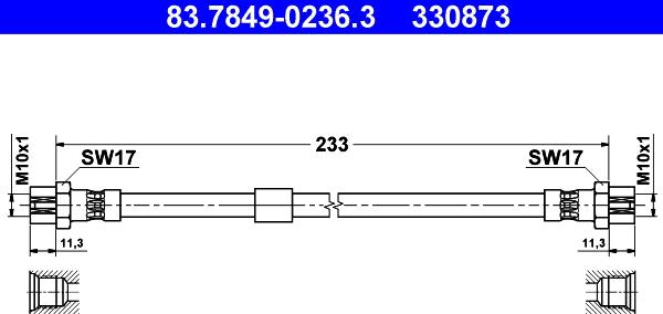 ATE 83.7849-0236.3 - Тормозной шланг parts5.com