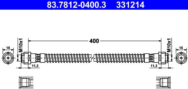 ATE 83.7812-0400.3 - Тормозной шланг parts5.com