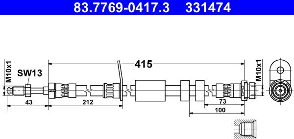 ATE 83.7769-0417.3 - Тормозной шланг parts5.com