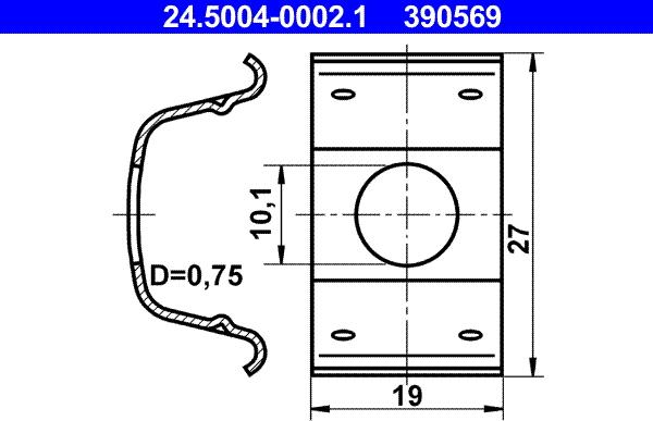 ATE 24.5004-0002.1 - Кронштейн, тормозной шланг parts5.com