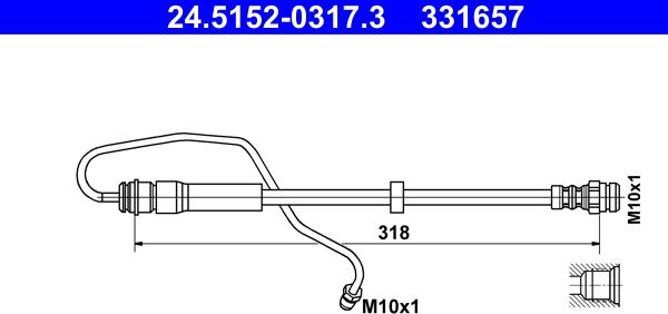 ATE 24.5152-0317.3 - Brake Hose parts5.com