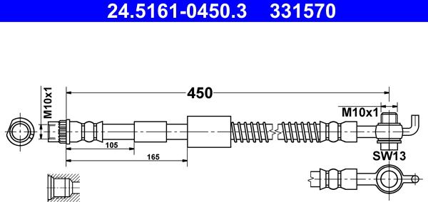 ATE 24.5161-0450.3 - Тормозной шланг parts5.com