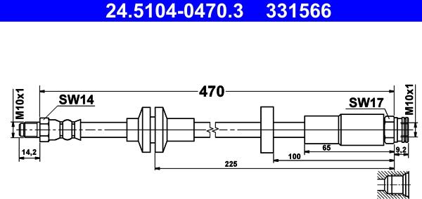 ATE 24.5104-0470.3 - Тормозной шланг parts5.com