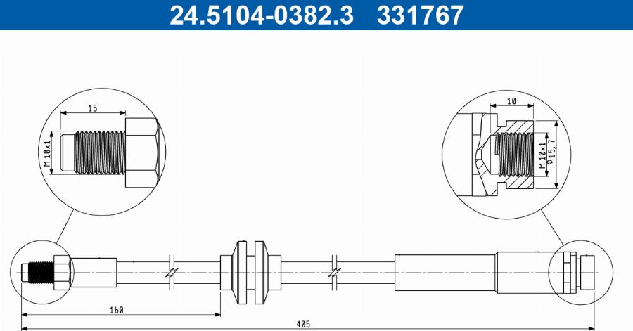 ATE 24.5104-0382.3 - Тормозной шланг parts5.com