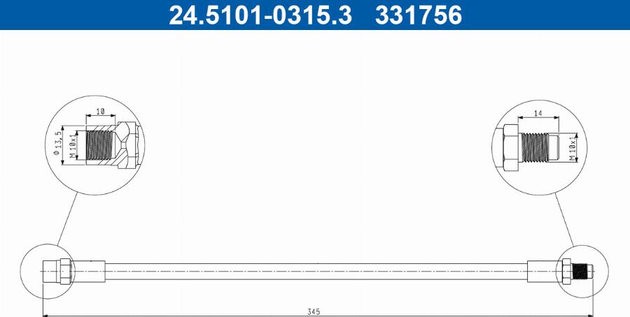 ATE 24.5101-0315.3 - Тормозной шланг parts5.com