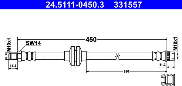 ATE 24.5111-0450.3 - Тормозной шланг parts5.com