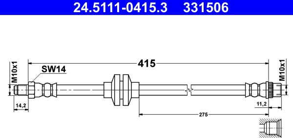 ATE 24.5111-0415.3 - Тормозной шланг parts5.com