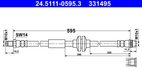 ATE 24.5111-0595.3 - Тормозной шланг parts5.com