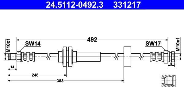 ATE 24.5112-0492.3 - Тормозной шланг parts5.com