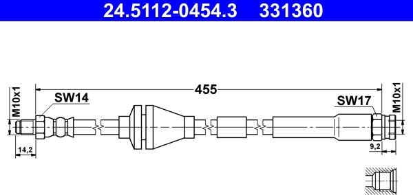 ATE 24.5112-0454.3 - Тормозной шланг parts5.com