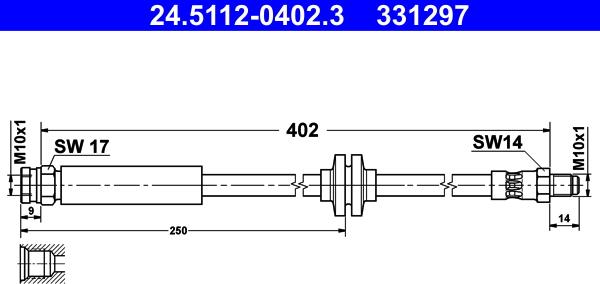 ATE 24.5112-0402.3 - Тормозной шланг parts5.com