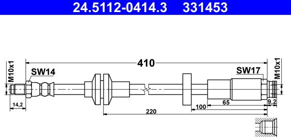 ATE 24.5112-0414.3 - Тормозной шланг parts5.com