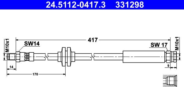 ATE 24.5112-0417.3 - Тормозной шланг parts5.com