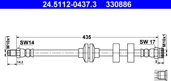 ATE 24.5112-0437.3 - Тормозной шланг parts5.com