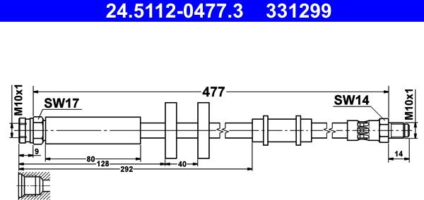 ATE 24.5112-0477.3 - Тормозной шланг parts5.com