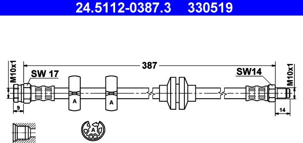 ATE 24.5112-0387.3 - Тормозной шланг parts5.com