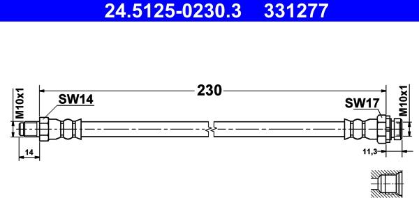 ATE 24.5125-0230.3 - Тормозной шланг parts5.com