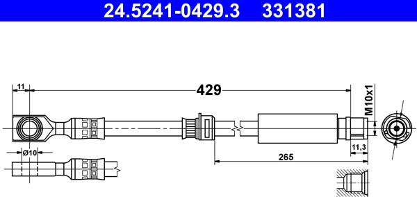 ATE 24.5241-0429.3 - Тормозной шланг parts5.com