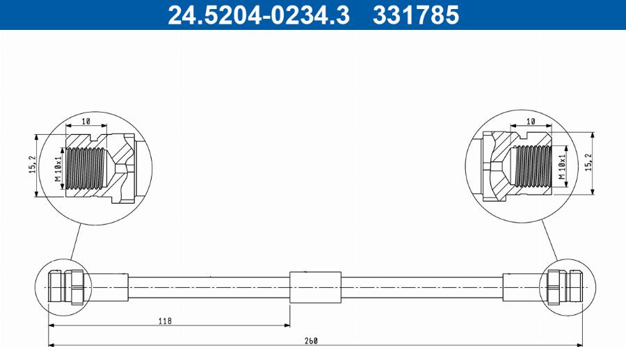 ATE 24.5204-0234.3 - Тормозной шланг parts5.com