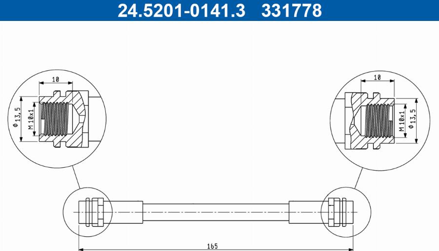 ATE 24.5201-0141.3 - Тормозной шланг parts5.com