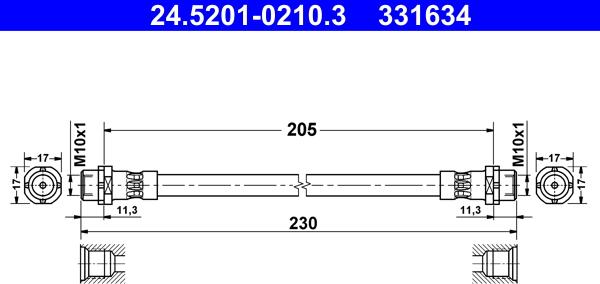 ATE 24.5201-0210.3 - Тормозной шланг parts5.com