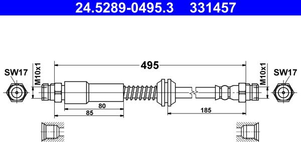 ATE 24.5289-0495.3 - Тормозной шланг parts5.com