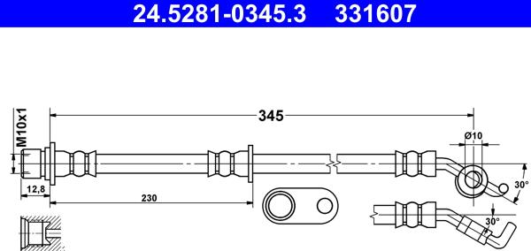 ATE 24.5281-0345.3 - Тормозной шланг parts5.com