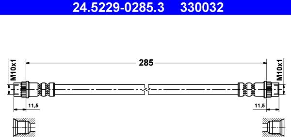 ATE 24.5229-0285.3 - Brake Hose parts5.com