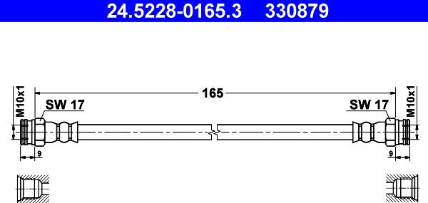 ATE 24.5228-0165.3 - Тормозной шланг parts5.com