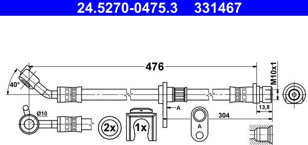 ATE 24.5270-0475.3 - Тормозной шланг parts5.com