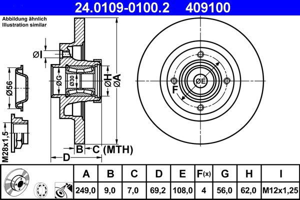 ATE 24.0109-0100.2 - Тормозной диск parts5.com