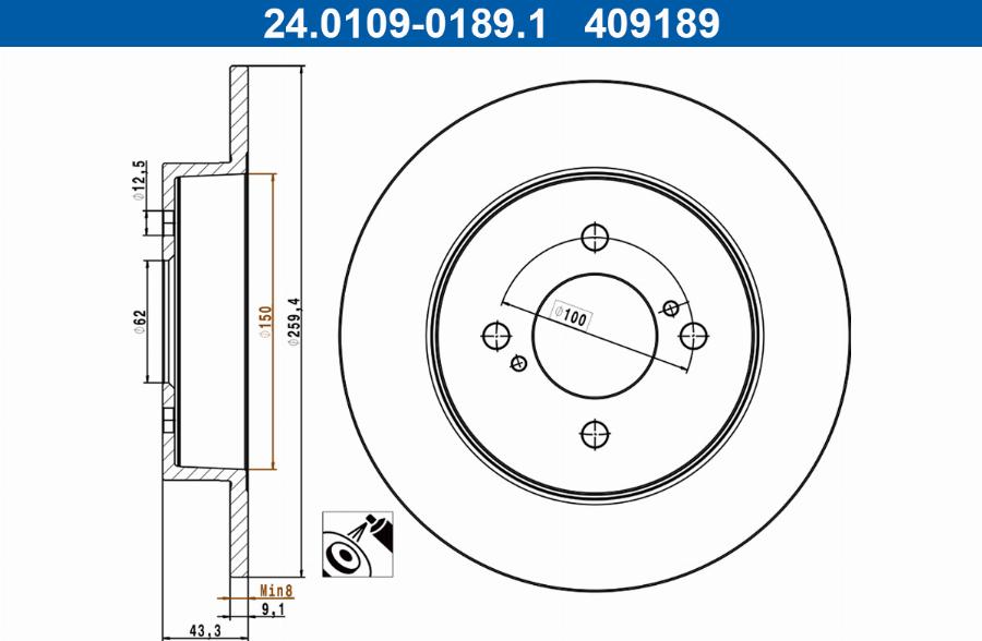 ATE 24.0109-0189.1 - Тормозной диск parts5.com