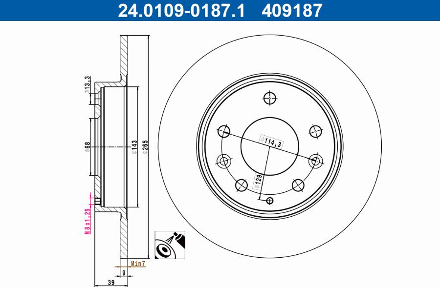 ATE 24.0109-0187.1 - Тормозной диск parts5.com