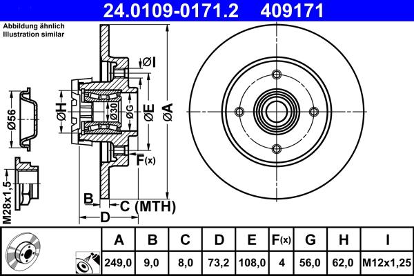 ATE 24.0109-0171.2 - Тормозной диск parts5.com