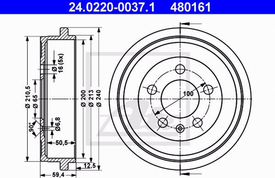 ATE 24.0101-3802.2 - Комплект принадлежностей, тормо parts5.com