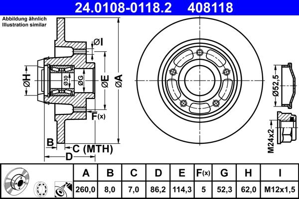 ATE 24.0108-0118.2 - Тормозной диск parts5.com