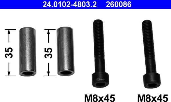 ATE 24.0102-4803.2 - Комплект направляющей гильзы parts5.com