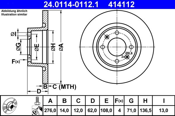 ATE 24.0114-0112.1 - Тормозной диск parts5.com