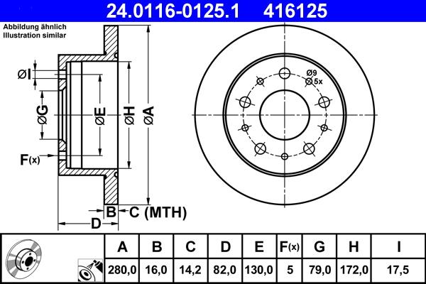 ATE 24.0116-0125.1 - Тормозной диск parts5.com