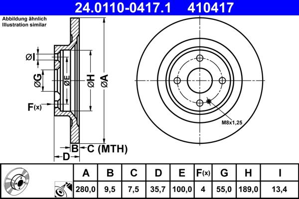 ATE 24.0110-0417.1 - Тормозной диск parts5.com