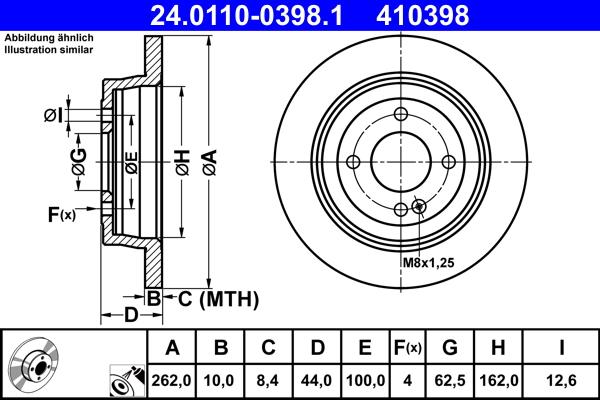 ATE 24.0110-0398.1 - Тормозной диск parts5.com