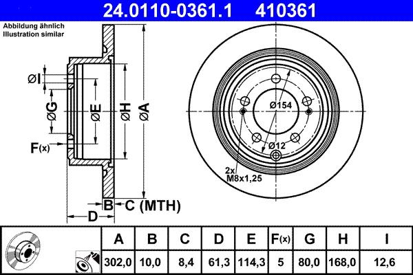ATE 24.0110-0361.1 - Тормозной диск parts5.com