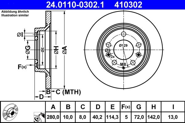 ATE 24.0110-0302.1 - Тормозной диск parts5.com