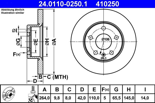 ATE 24.0110-0250.1 - Тормозной диск parts5.com